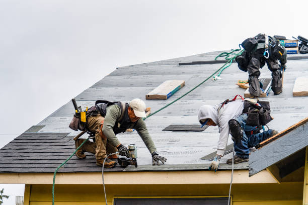 Professional Gutter Installation technician working in Point Reyes Station, CA